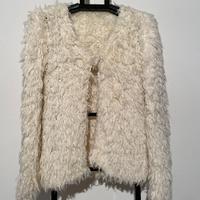 Giacca Cardigan Lana Mohair Bianco