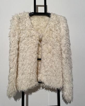 Giacca Cardigan Lana Mohair Bianco