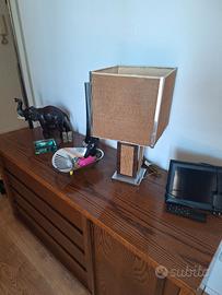 Lampada Cromo e Rattan Anni 70