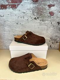 Ciabatte donna sabot punta chiusa marrone 37