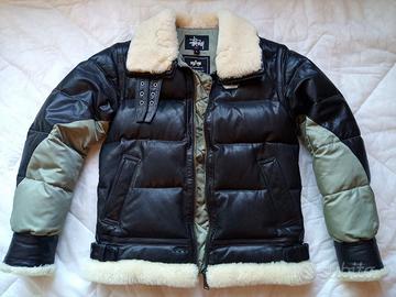 Bomber Alpha Ind. nero/grigio con pelliccia tg.L