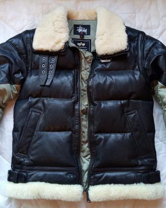 Bomber Alpha Ind. nero/grigio con pelliccia tg.L