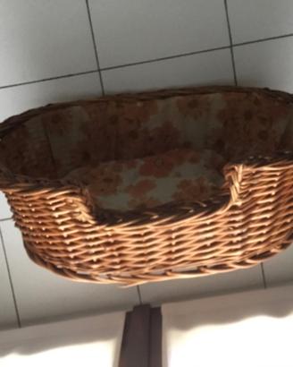 Cesta in vimini con cuscino per  cane media taglia