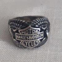 anello logo Harley Davison bar shield argento