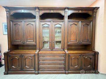 Salotto completo in Legno Massello Noce Scuro