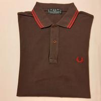 Fred Perry polo da uomo a manica lunga marrone