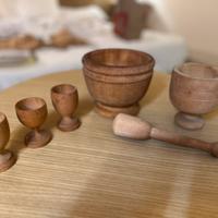 Set antico mortaio e pestello legno