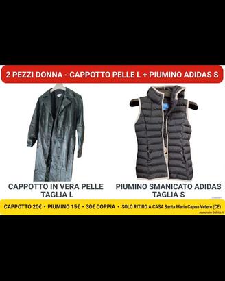 Cappotto Vera Pelle Donna L 20€ + Piumino Smanicat