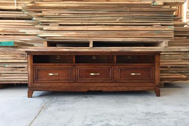 Mobile base madia porta TV in legno classico noce
