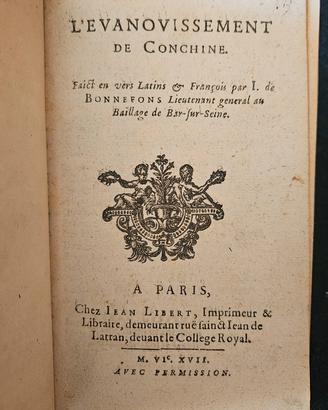 I. De Bonnefons L'evanovissement De Conchine Preti