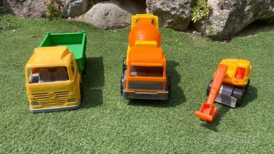 Camion ruspa e betoniera