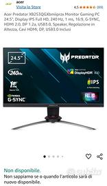 acer predator monitor gaming 240hz 24.5