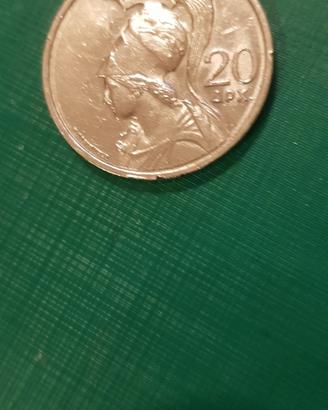 Moneta 20 Dracma 1973 Athena