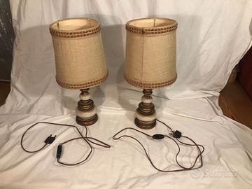 Coppia Abat-Jour Legno Vintage Anni 60 Da Riparare