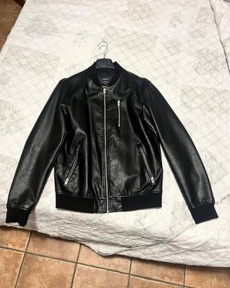 Giacca nera in similpelle jack&jones