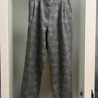 Pantaloni grigi motivo a scacchi con bottoni TG 38