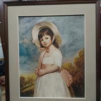 Quadro vintage – Ritratto di bambina in paesaggio