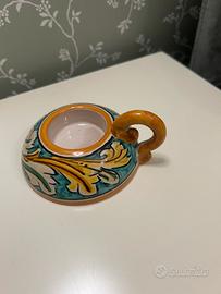 Portacandele ceramica Caltagirone