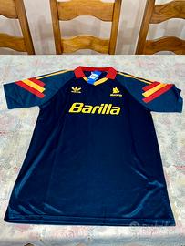Maglia as roma calcio 1991/1992 xl retro blu top