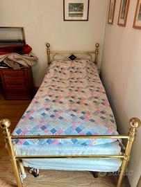 Letto singolo vintage in ottone