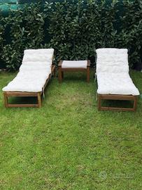 Lettino da Esterno in Acacia