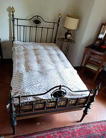 Letto antico ferro battuto, 210 x 112 cm, liberty