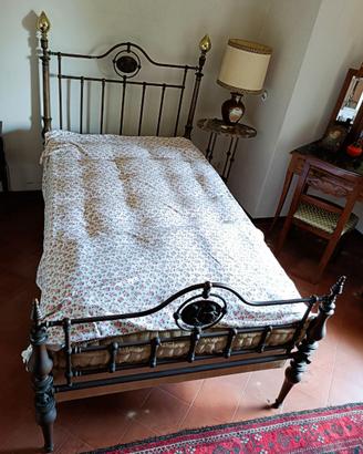 Letto antico ferro battuto, 210 x 112 cm, liberty