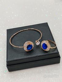 Set Bracciale Acciaio Rigido e Anello