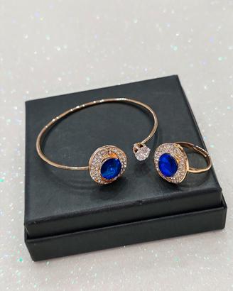 Set Bracciale Acciaio Rigido e Anello