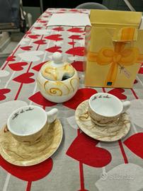 confezione 2 tazzine caffe con zuccheriera thun