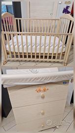 Culla lettino, fasciatoio Pali e materasso