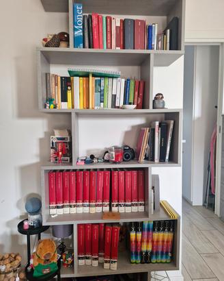 libreria 80 x 24 x 192 grigio cemento nuovo