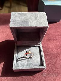Anello solitario oro bianco + diamante