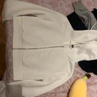 felpa bianca corta zip