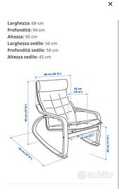 Sedia a dondolo Ikea Poang