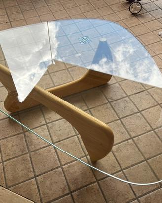 Replica Noguchi  - Tavolino in legno e vetro