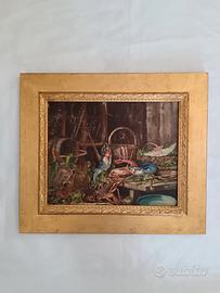 Goffredo Villa quadro dipinto olio su legno 