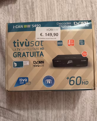 i-CAN S490 Decoder tivùsat HD + tessera.