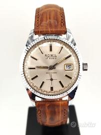 Rowil Date 17 rubis acciaio anni 70' automatico