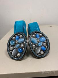 STOCK Cinture con strass e pelle