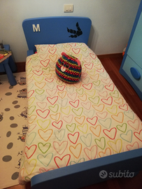 Mammut Ikea 2 letti azzurro e comodino