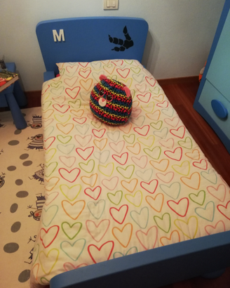 Mammut Ikea 2 letti azzurro e comodino