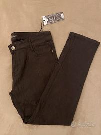 Pantaloni damascati marroni donna