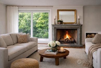 Cornice Completa Camino in Pietra Serena  90 x 80