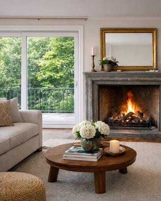 Cornice Completa Camino in Pietra Serena  90 x 80