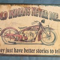 Cartello Vintage Indian Motorcycle