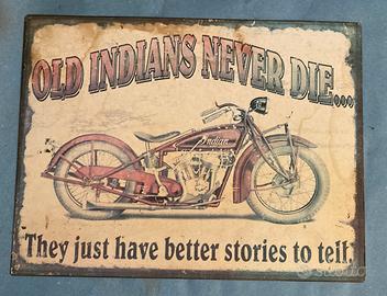 Cartello Vintage Indian Motorcycle