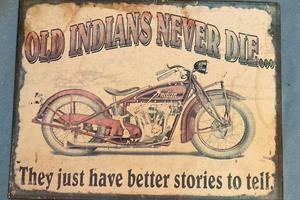 Cartello Vintage Indian Motorcycle