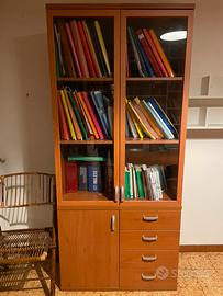 Mobile contenitore in legno con ante in vetro