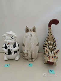 Animali vari in legno - ceramica